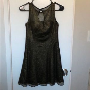 Shimmery Gold & Black Cocktail Dress